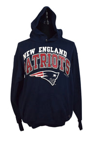 Vintage New England Patriots hoodie, NFL navy blue embroidered sweatshirt -  AU XXL