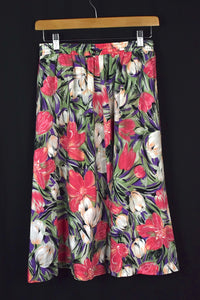 80s/90s Floral Print Skirt