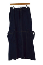 Load image into Gallery viewer, Reworked Denim Cargo Skirt
