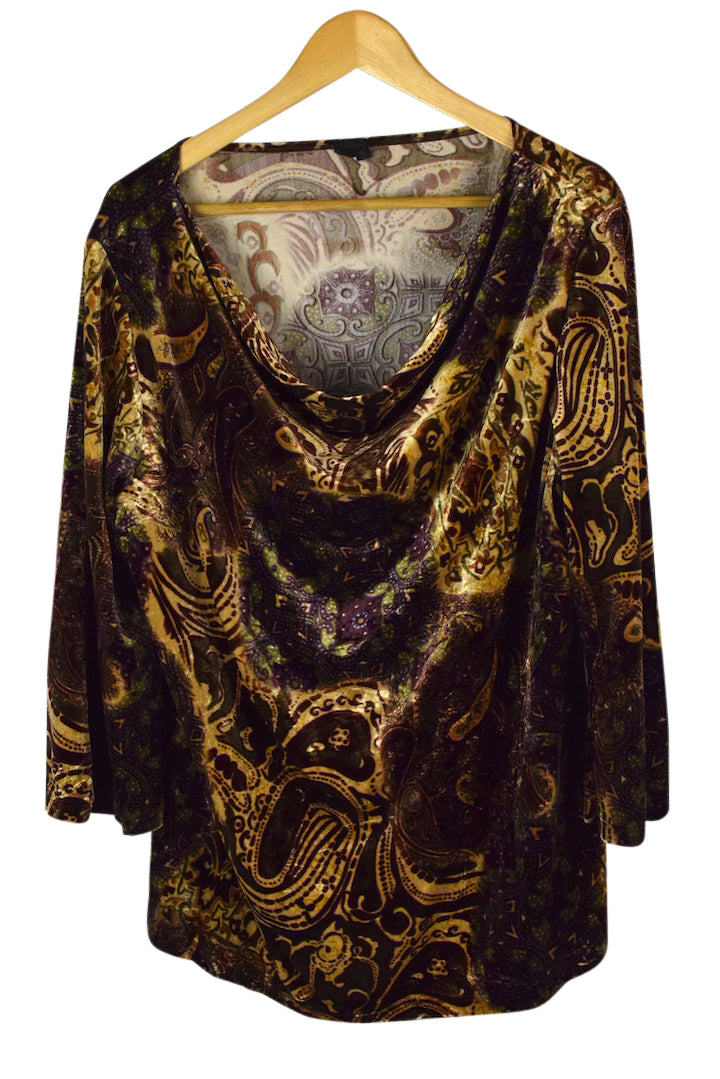 Velvet Paisley Pattern Top